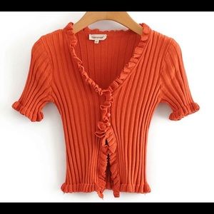 Ruffled Ribbed Crop Top 🤩🤩